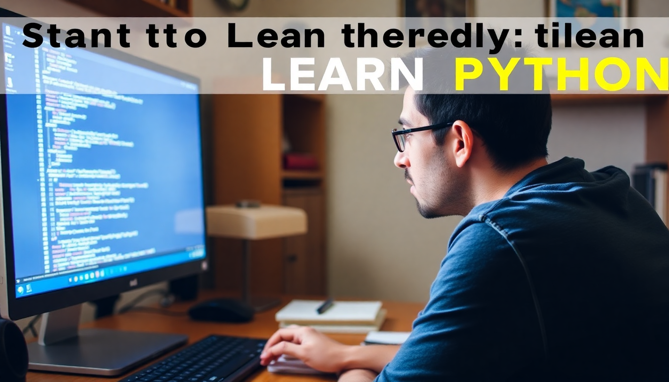 파이썬 프로그래밍을 배우기 위해 고민하는 사람의 모습