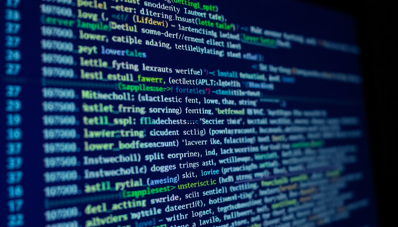 문자열 텍스트 분석 도구 기초 코드 예시 화면