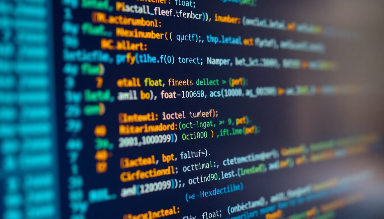 파이썬 숫자형 종류와 진법 변환 코드를 보여주는 코드 에디터 이미지