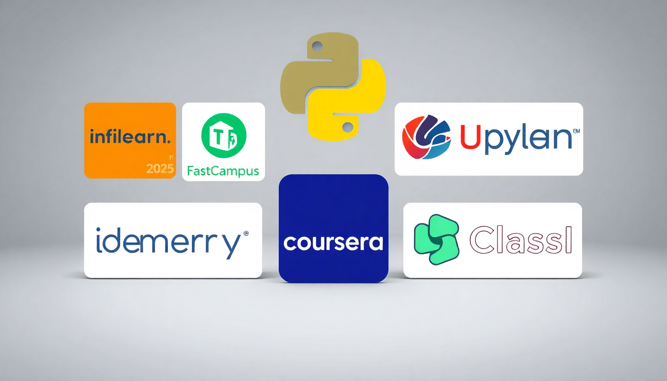 2025년 인기 유료 온라인 파이썬 강의 플랫폼 로고 모음