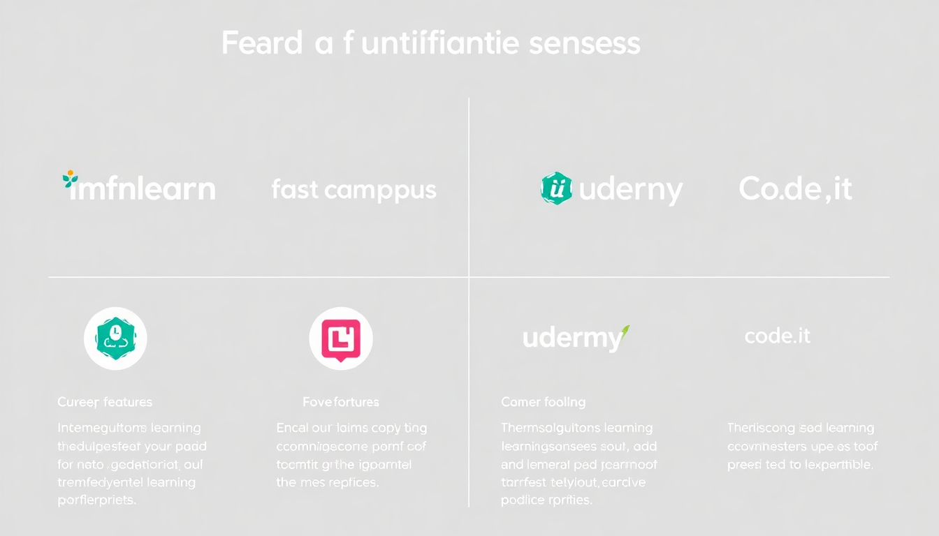 유료 파이썬 온라인 강좌 플랫폼 4곳을 비교하는 인포그래픽 이미지