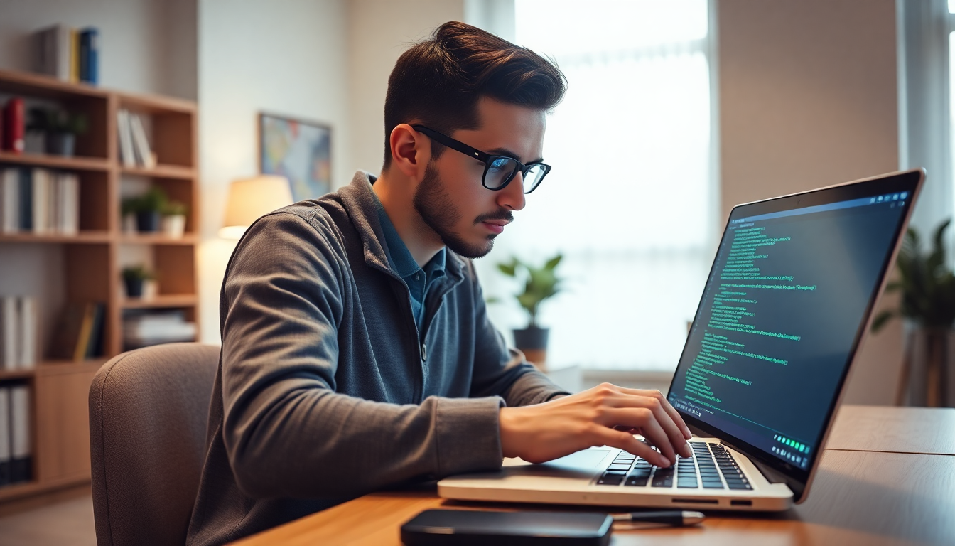 효과적인 매일 실습으로 파이썬 코딩에 몰입하는 모습