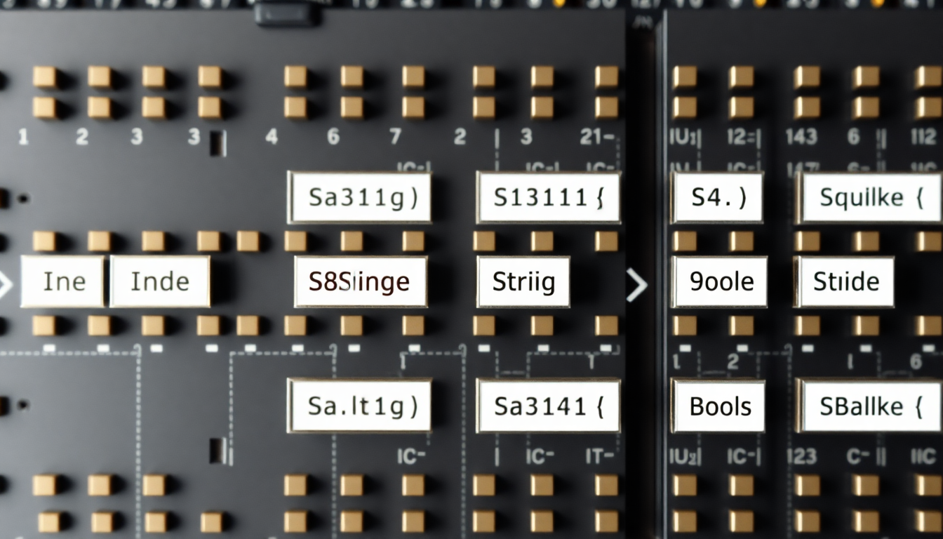 변수에 다양한 데이터가 저장되는 컴퓨터 메모리 공간 이미지