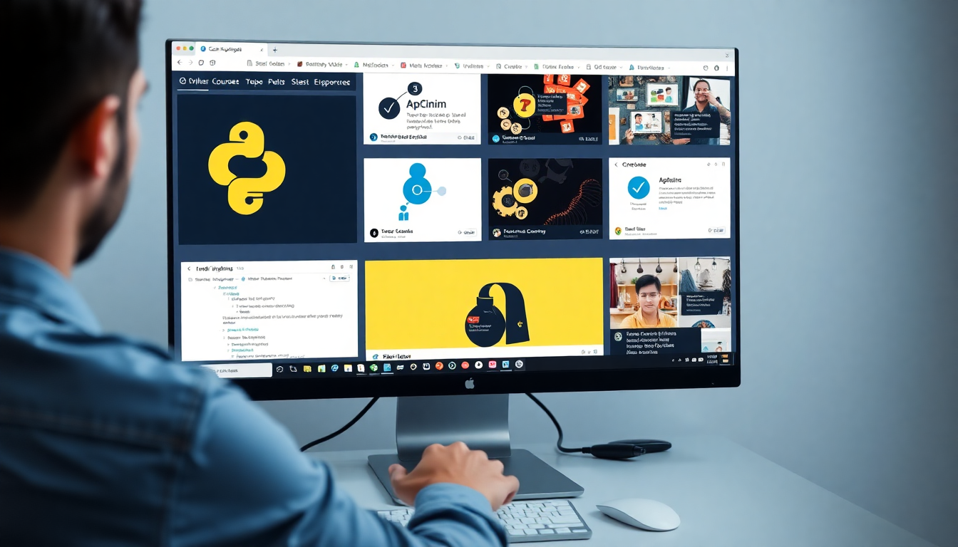 파이썬 기초 강의를 선택할 때 고려해야 할 기준을 반영한 강의 선택 장면