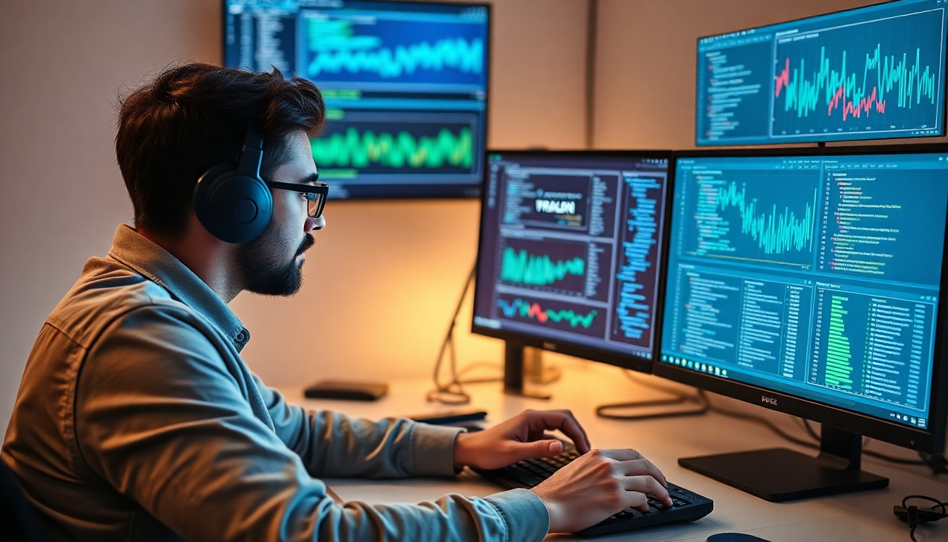 데이터 시각화 대시보드와 챗봇 코딩을 다중 화면에서 작업하는 중급 파이썬 개발자