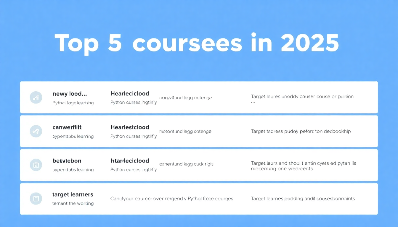 2025년 최고 인기 무료 파이썬 기초 강의 TOP 5를 보여주는 인포그래픽